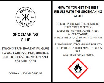 Shoemaking Glue - Strong Transparent PU Glue To Use For: Leather, Textile, Rubber, Plastic, Nylon And Foam Rubber