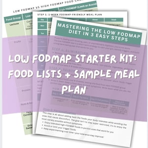 Low FODMAP-starterspakket: 3-stappenplan + voedingslijsten + voorbeeldmaaltijdschema