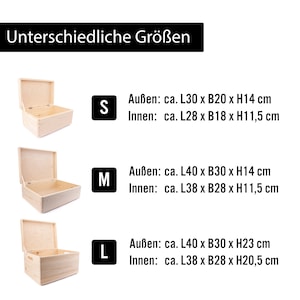 Erinnerungskiste Baby Personalisierte Erinnerungsbox aus Holz Name Geschenk zur Schwangerschaft, Geburt, Taufe, Kommunion Babyparty Bild 9