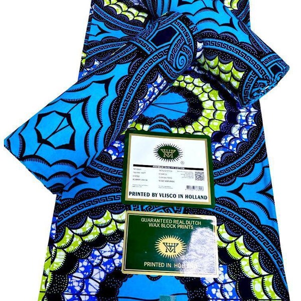6 yard of Ankara fabric, Vlisco Holland 100% cotton African wax print, ankara fabric