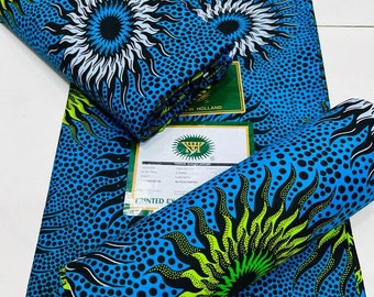 6 yards African fabric, wax print cut to length, vlisco Holland,  hollantex