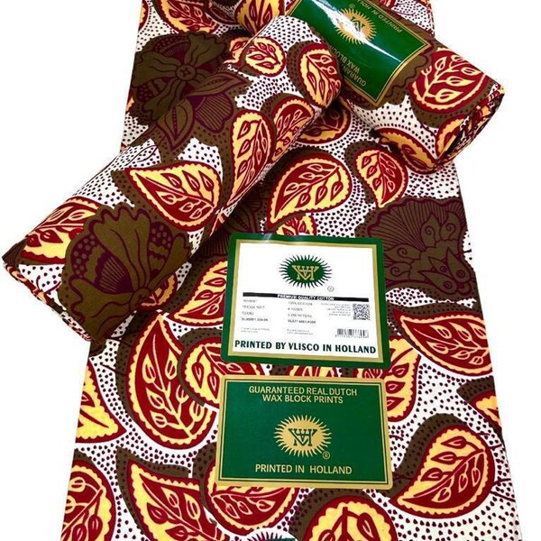 6 yard of Ankara fabric, Vlisco Holland 100% cotton African wax print, ankara fabric