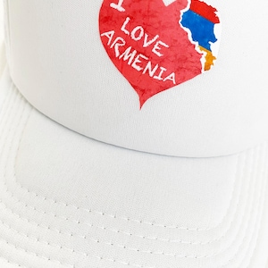 Armenien Karte, Flagge und Herz Mütze Hut für Erwachsene und Kinder unisex