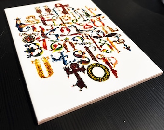 Ceramic Tile Armenian Alphabet with Bracket/Stand 6"x8"