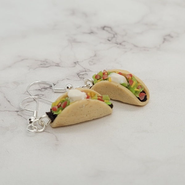 Taco Earrings- Realistic Clay Mexican Food Jewelry, Gift for Food Lovers, Moms, Sisters, Co-Workers