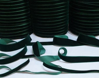 Luxury Dark Green Velvet Ribbon Choice of 3mm, 5mm, 7mm, 10mm, 13mm, 16mm, 20mm, 25mm, 38mm and 50mm Widths