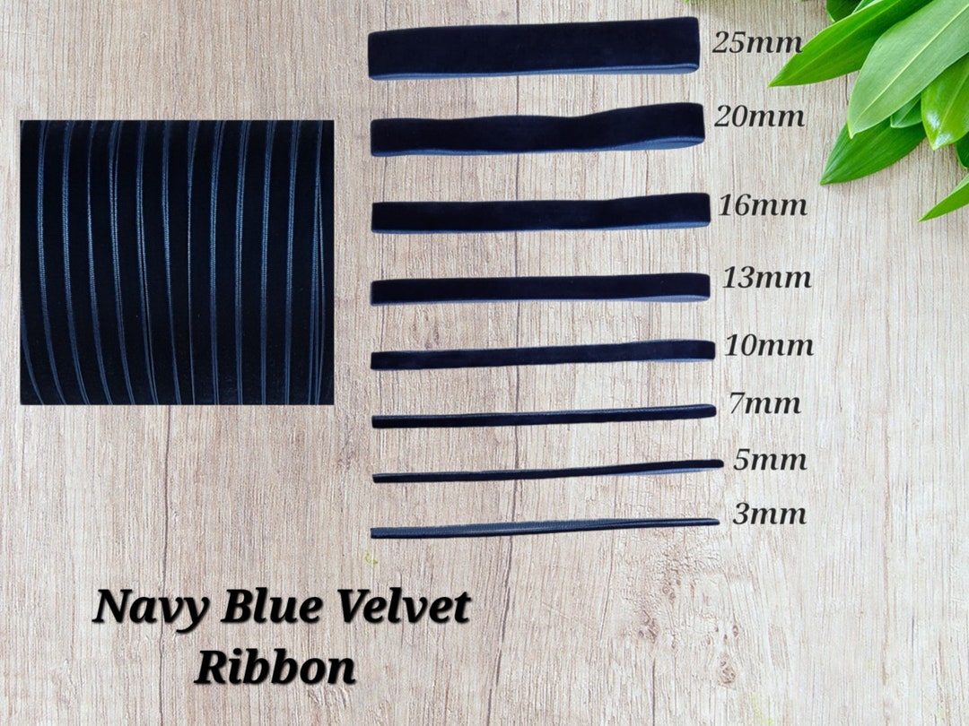 Navy Blue Velvet Ribbon Premium Quality 3mm 5mm 7mm 10mm 13mm 20mm 25mm