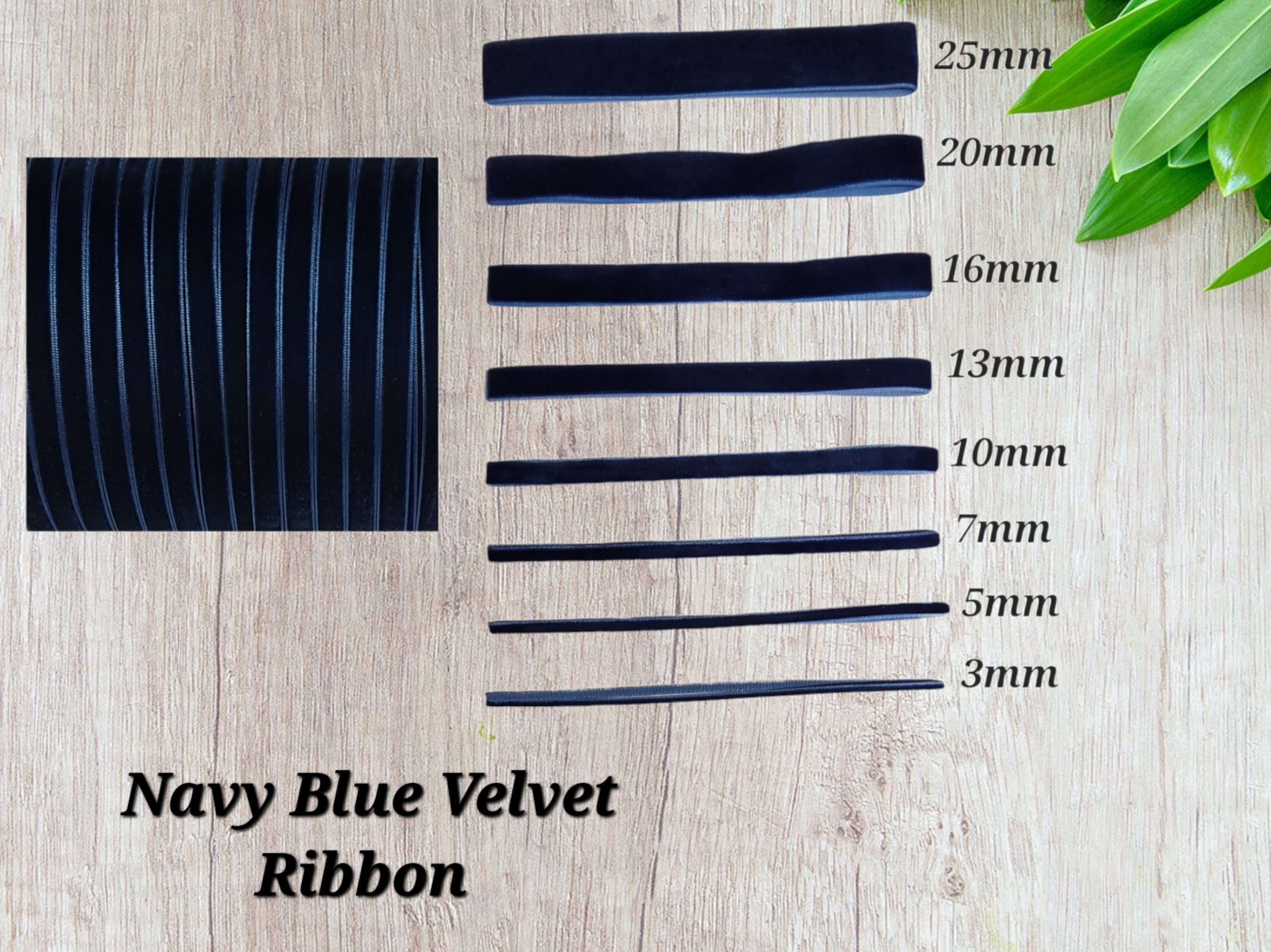 Navy Blue Velvet Ribbon Premium Quality 3mm 5mm 7mm 10mm 13mm 20mm 25mm ...