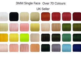 Ruban velours de luxe de 3 mm (1/8 po.) Plus de 60 choix de couleurs