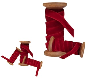Velvet Double Face Luxury Ribbon Different Widths Available Red Colour