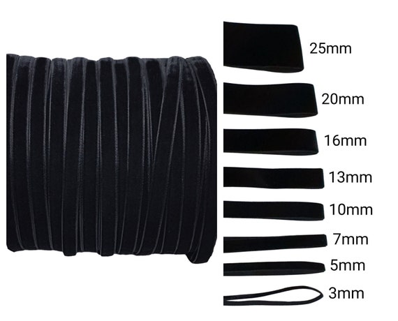 Black velvet ribbon 25 mm