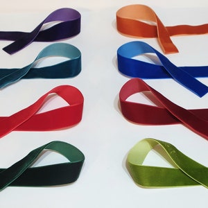 2 Metres Luxury Velvet Ribbon - 70 Colours - Choice of Widths