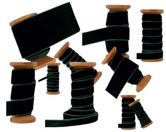 Luxury Dark Green Velvet Ribbon Choice of 3mm, 5mm, 7mm, 10mm, 13mm, 16mm, 20mm, 25mm, 38mm and 50mm Widths
