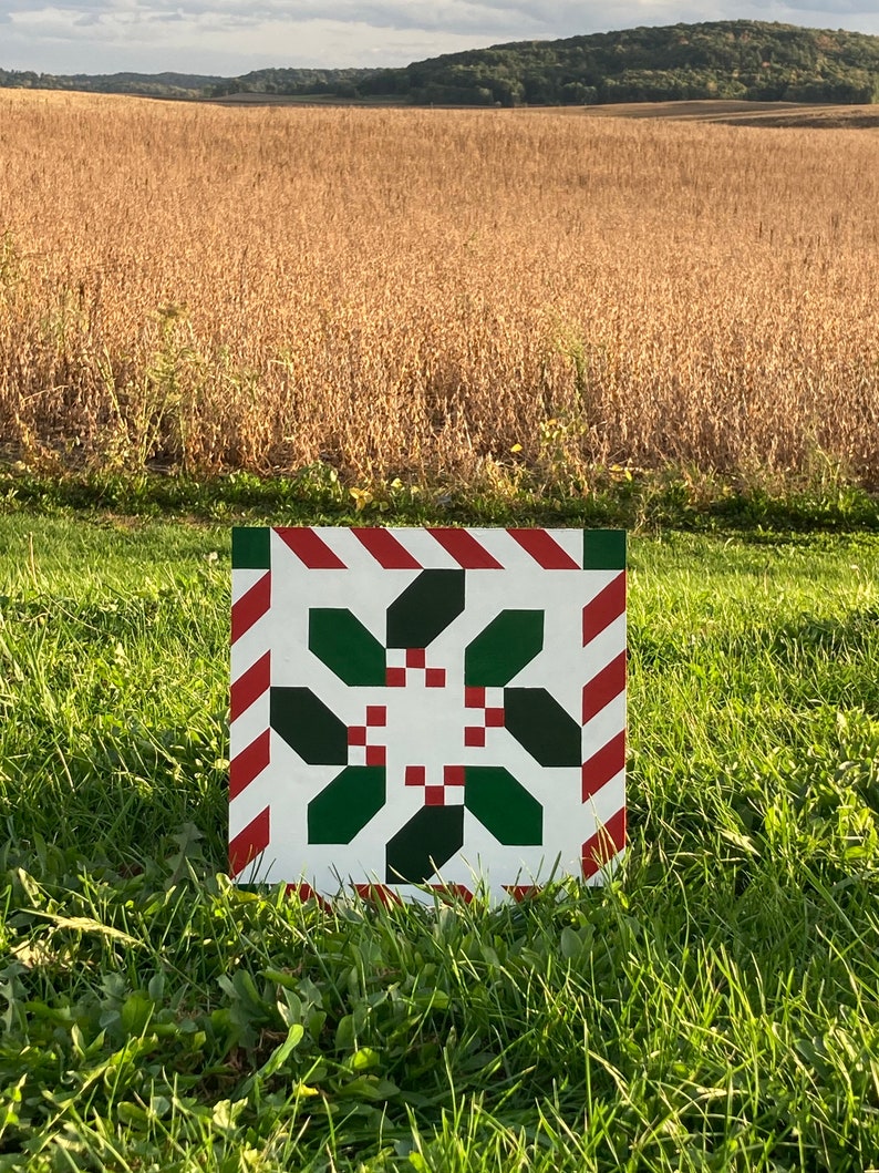 Barn Quilt Wreath Christmas Barn Quilt Wall Decor Barn Etsy