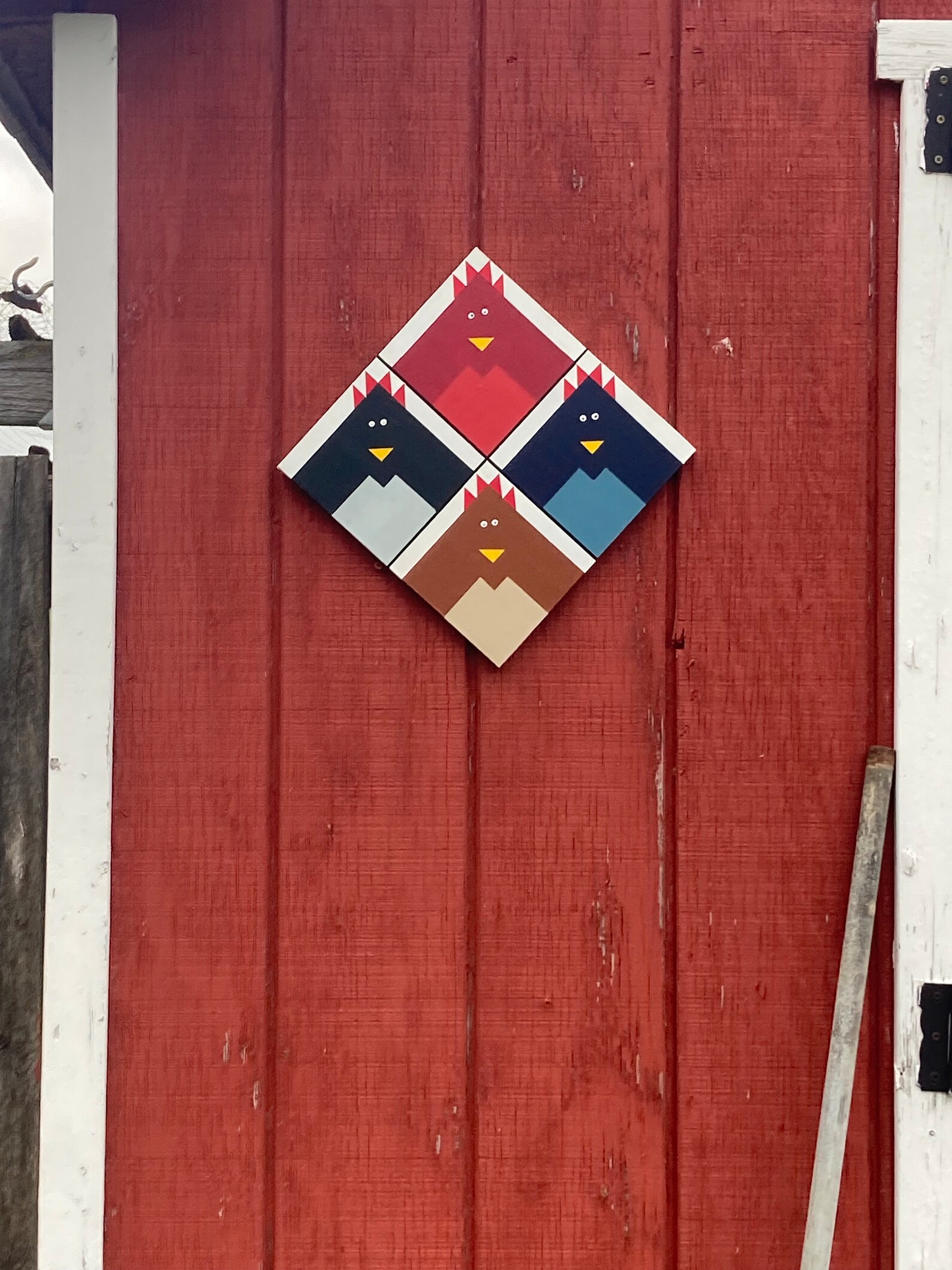 Barn Quilt Handmade Chicken Barn Quilt Wall Decor Home Etsy