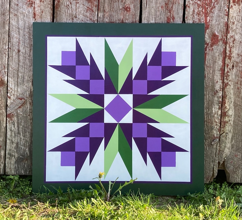 Barn Quilt Thistle Rose Barn Quilt Wall Decor Barn Quilts Etsy