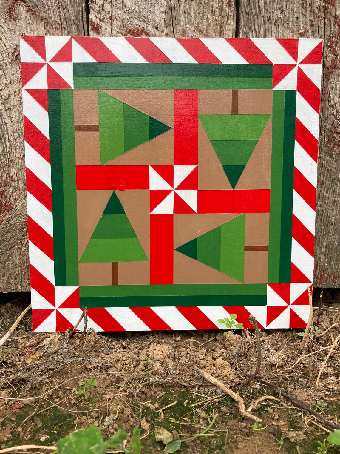Barn Quilt Christmas Barn Quilt Wall Hanging Handmade Etsy