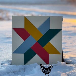 Barn quilt, Star Barn Quilt, Wall decor Barn quilts, Star, Home Decor, Wall Art, custom gift, Barn Quilt for outdoors, Painting, Bright