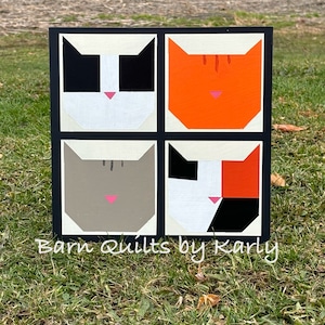 Cat Barn Quilt: Colorful Feline Wall Art, Custom Outdoor Decor