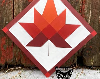 Handmade Maple Leaf Barn Quilt: Customizable Fall Decor