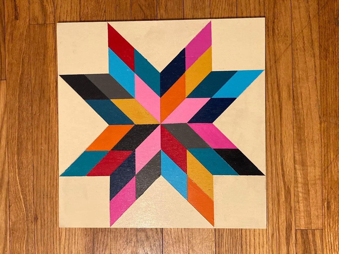 Barn Quilt Star Barn Quilt Wall Decor Handmade Painting Etsy