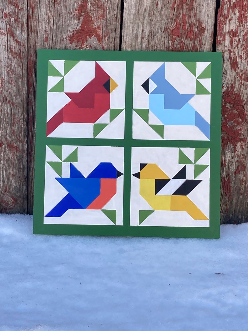 Barn Quilt Bird Barn Quilt Wall Decor Barn Quilts Birds Etsy
