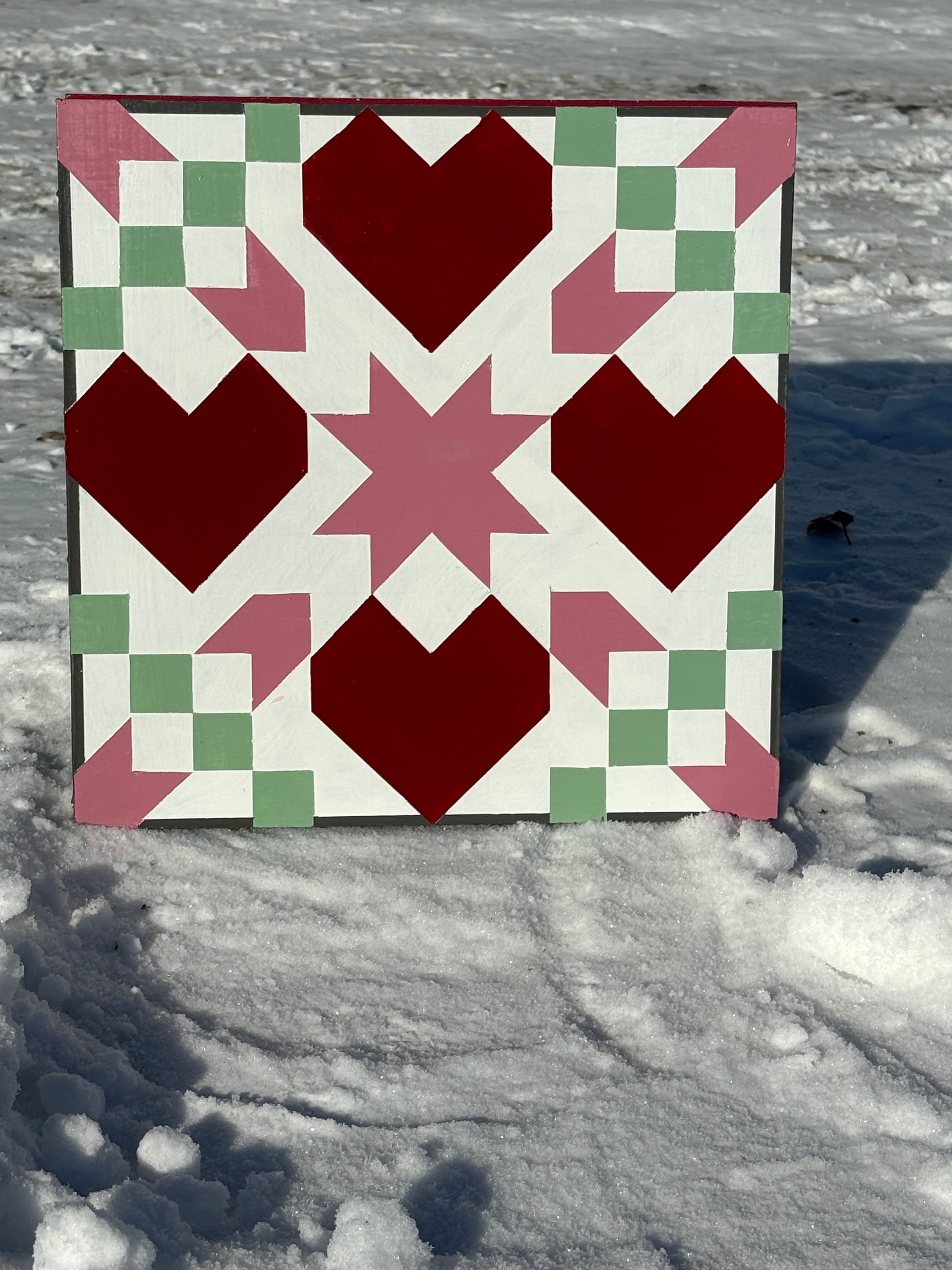 Barn Quilt, Heart Barn Quilt, Wall Decor Barn Quilts, Valentines Day