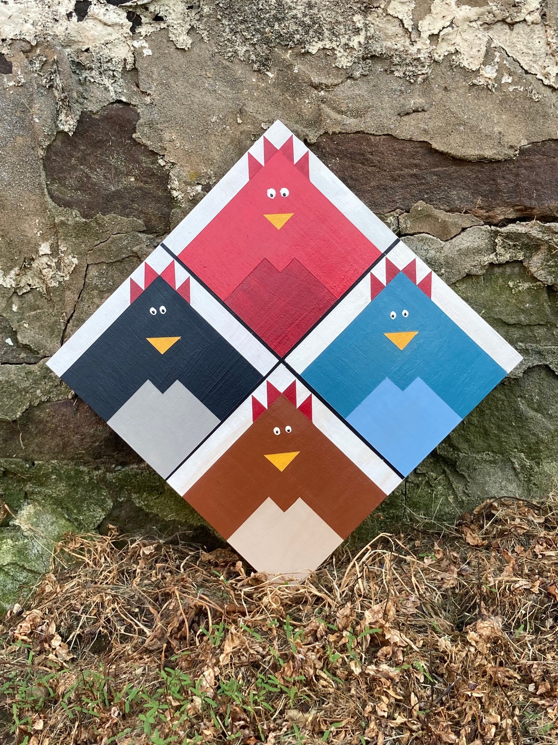 Barn Quilt Handmade Chicken Barn Quilt Wall Decor Home Etsy