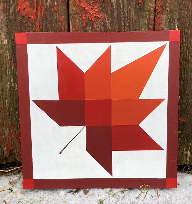 Barn Quilt, Maple Leaf Barn Quilt, Wall Hanging, Handmade, Customizable
