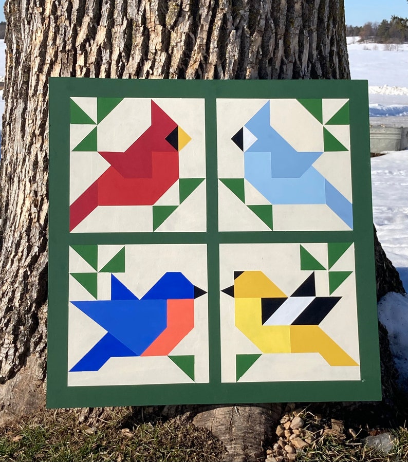 Barn Quilt Bird Barn Quilt Wall Decor Barn Quilts Birds Etsy