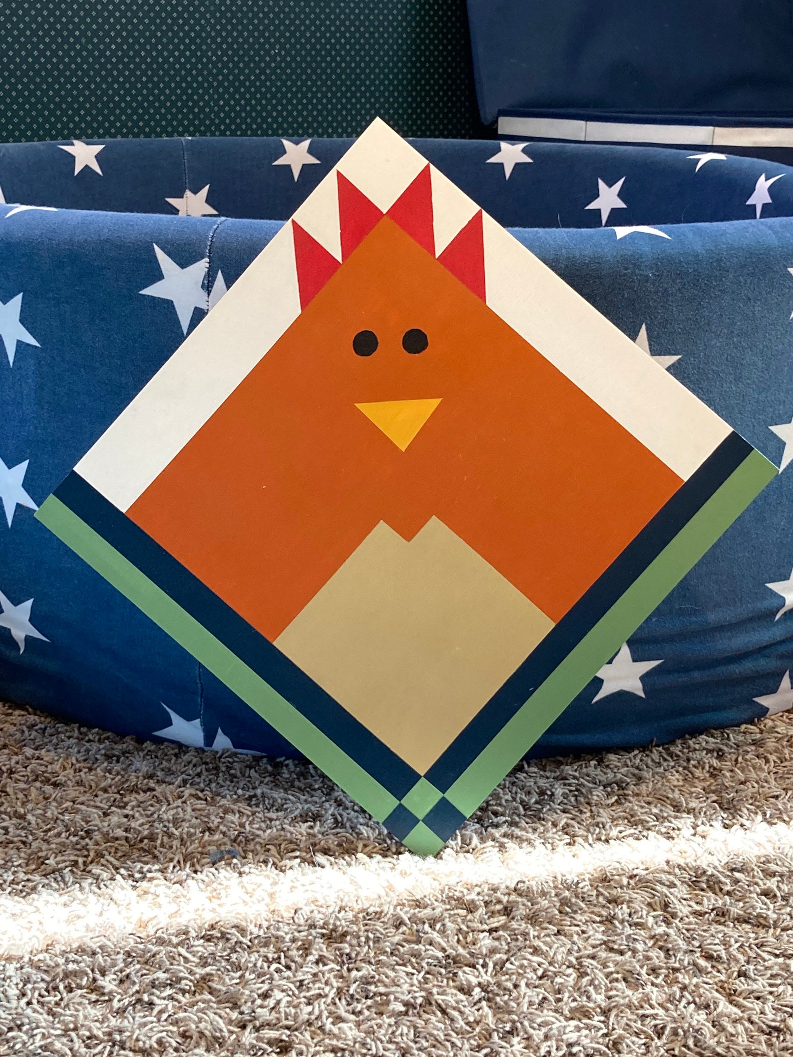Barn Quilt Handmade Chicken Barn Quilt Wall Decor Home Etsy