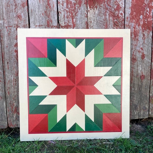 Barn Quilt Christmas Barn Quilt Wall Hanging Handmade Etsy
