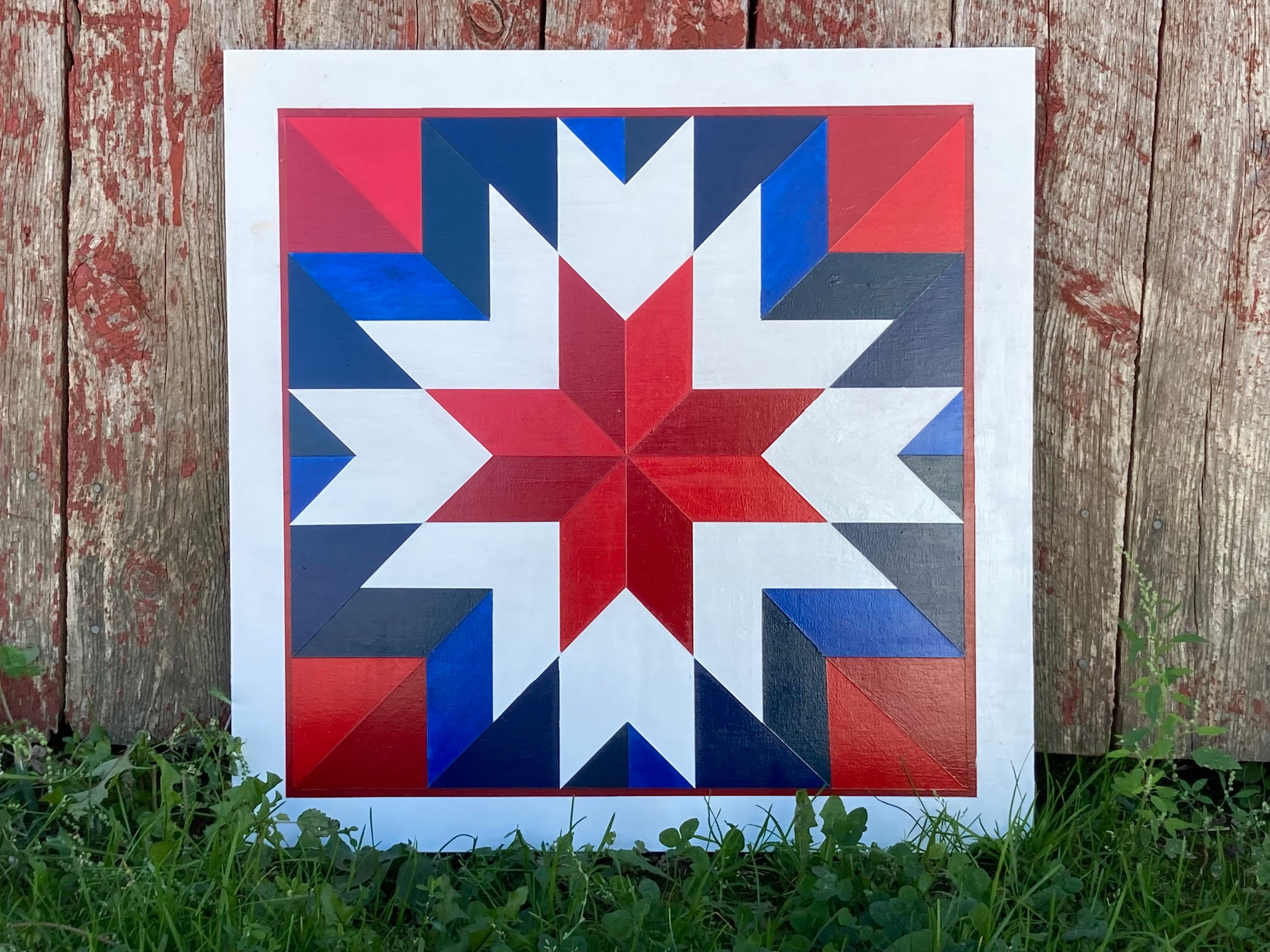 Barn Quilt, Patriotic Barn Quilt, Wall Decor, Barn Quilts, Red White