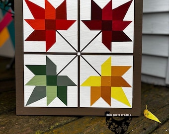 Handmade Maple Leaf Barn Quilt: Customizable Fall Decor