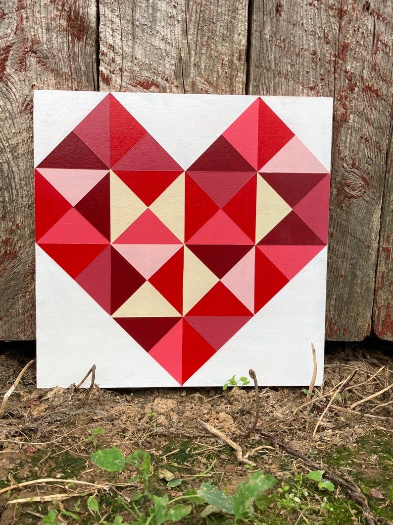 Barn Quilt Heart Barn Quilt Wall Decor Barn Quilts Etsy