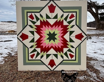 Scrap Star Barn Quilt, Colorful Outdoor Wall Decor