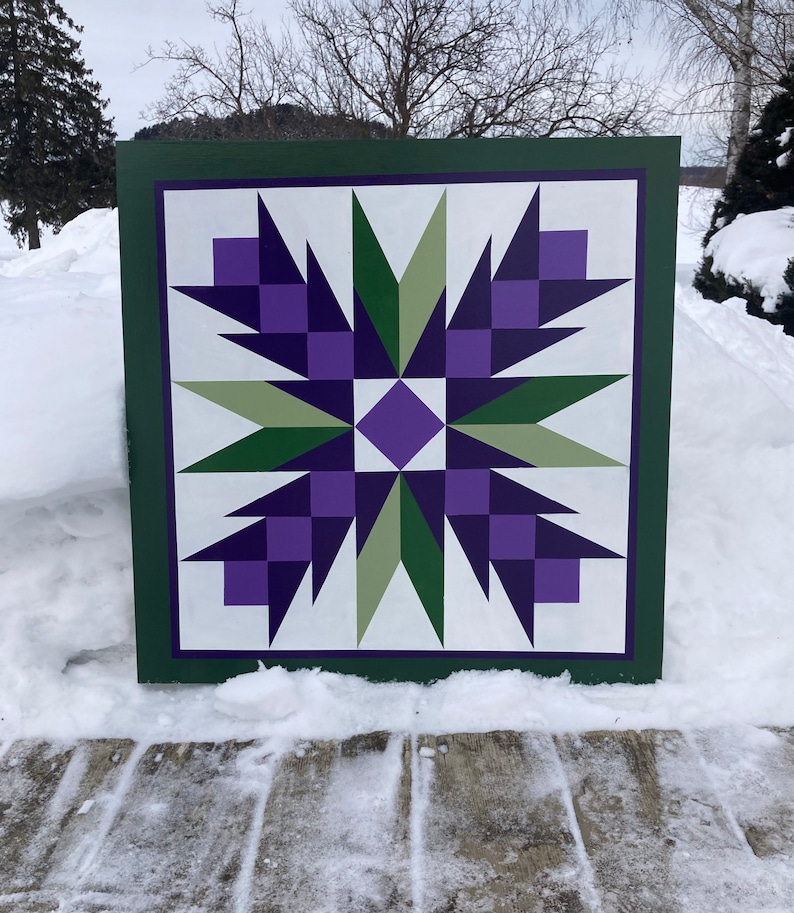 Barn Quilt Thistle Rose Barn Quilt Wall Decor Barn Quilts Etsy