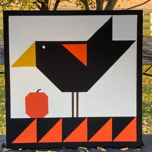 Crow Barn Quilt: Halloween Outdoor Wall Art