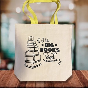 Eu gosto de livros grandes, bolsa de lona para livros