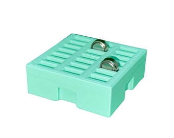 LR43 button cell storage - drawer organizer - combinable with other container types and sizes - individually pluggable
