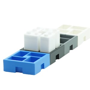 Batterij 9V Blok Opslag - Lade Organizer - kan gecombineerd worden met andere soorten en maten containers - individueel insteekbaar