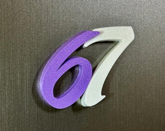 Magnet 67 Meme - customizable - SIX SEVEN - strong refrigerator magnet - fun gadget - many colors available - two-tone