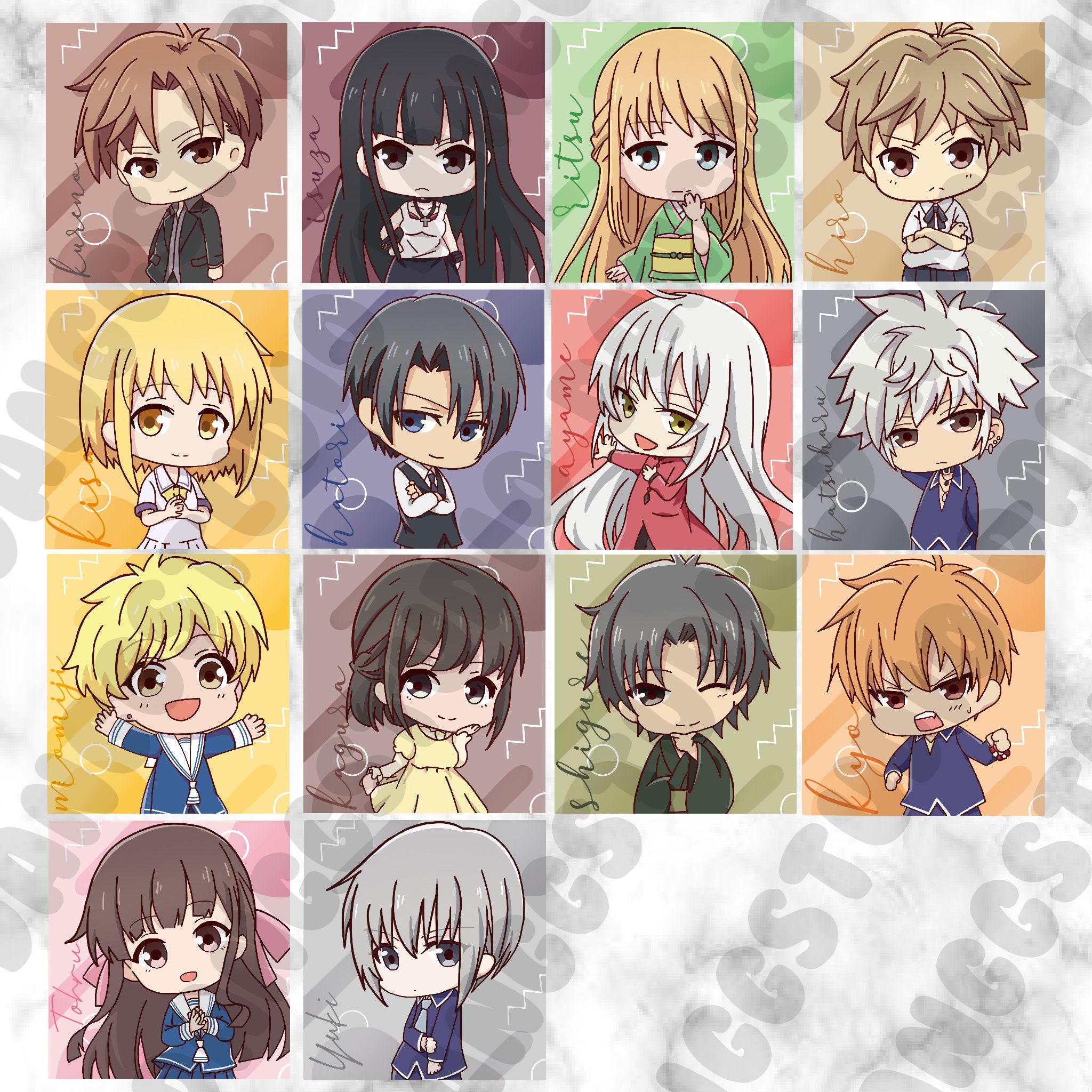 Fruits Basket 2019 Group #1 Sticker Set