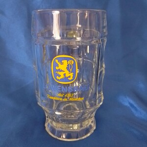 Vintage Glas Löwenbräu München Bier Tankard / Becher