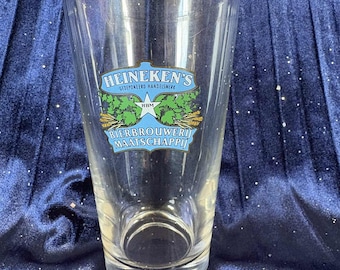 Vaso de cerveza de media pinta Heineken de la década de 1970