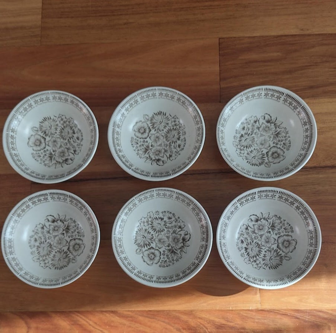 Vintage Broadhurst Sandstone Country Lane Pattern Bowls X 6 Etsy