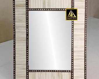 Marco de fotos con incrustaciones de hueso y diseño tallado: Marco de fotos hecho a mano de 11×9 pulgadas.