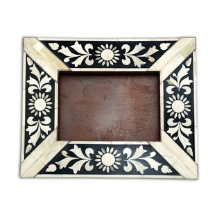 Home decor Bone inlay photo frame Handmade bone inlay frame Home decorativ photo frame Gift for her/ him wooden furniture free shipping