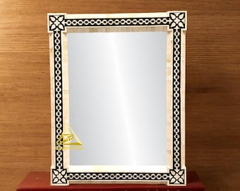 Home decor bone inlay mirror frame: Handmade wall hanging arts