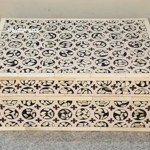 Home decorative bone inlay box Unique Design box Storage box Jewelery box |Hand carved bone inlay carving design box | Boneinlay storage box